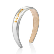 Balmain Silver Leather Headband- Beauty Affairs 1